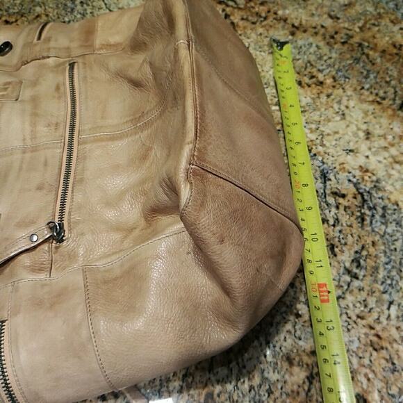 Day and Mood Handbag-Large Brown Beige Satchel with shoulder strap - Picture 10 of 16